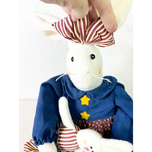 VTG Artisan Flair Miss Elle’s Patriotic Dress USA Girl Bunny Rabbit w/ Baby NWT - Picture 2 of 11